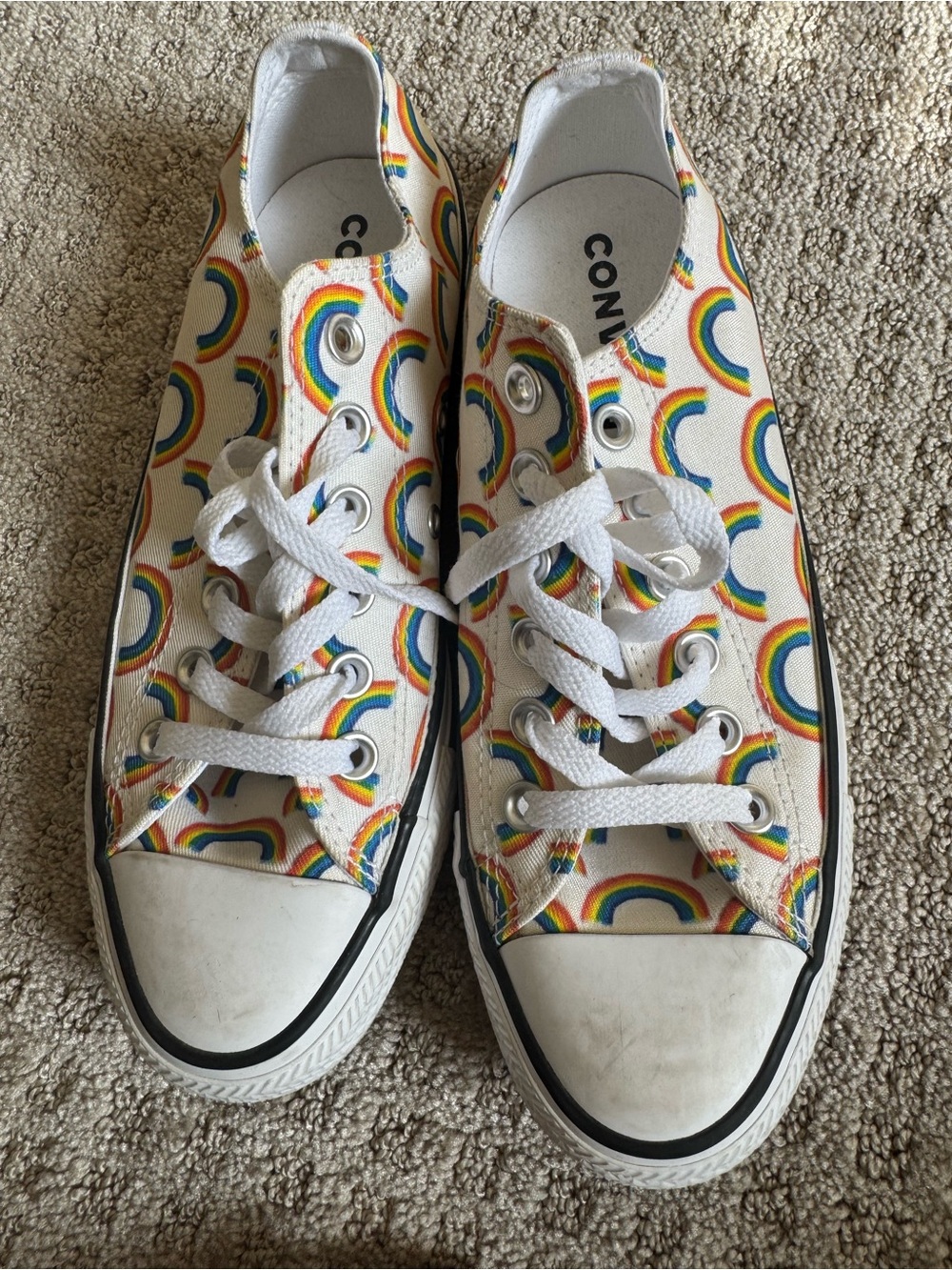 Converse Chuck Taylor All Star Rainbow Print Low Top Sneakers Women's 7 unisex - Picture 3 of 7